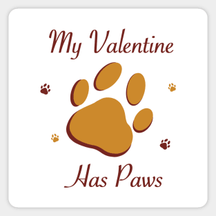 My Valentine Has Paws Sticker